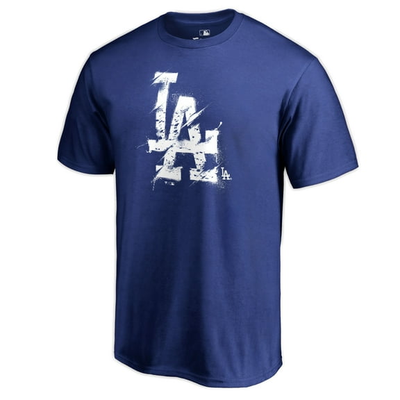 Men's Royal Los Angeles Dodgers Splatter Logo T-Shirt