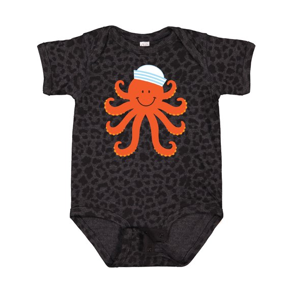 Inktastic Orange Octopus Cute Sea Creature Nautical Boys or Girls Baby Bodysuit