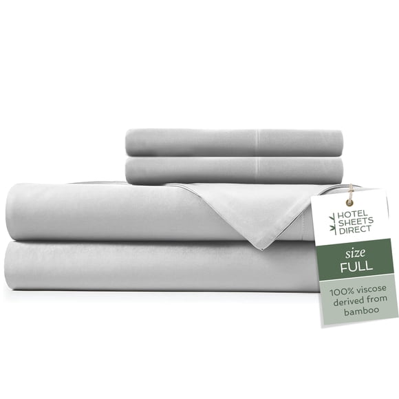 Hotel Sheets Direct 4 Piece Bed Sheet Set Full Size, 100% Viscose Derived from Bamboo Sheets Set with 2 Pillowcases, Cooling & Br