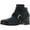 Midnight, variant on Miz Mooz Womens Spencer Leather Zip Up Ankle Boots