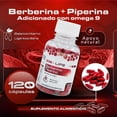 thumbnail image 3 of BDM LIFE Berberina + Piperina con Omega 9, Suplemento Alimenticio, 120 Cápsulas, Bienestar Metabólico y Energía, 3 of 9