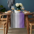 thumbnail image 2 of Purple Gray Table Runner - 72 Inch Long, Kitchen Dining Table Runner Dresser Scarves, Vintage Rustic Abstract Striped Wooden Grain Farmhouse Decor for Coffee Tables Wedding Party Banquet, 2 of 8