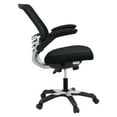 thumbnail image 3 of Modway Chaise de Bureau en Vinyle Edge, Réglable de 18,5 à 22 Pouces de Hauteur, Noire, 3 of 12