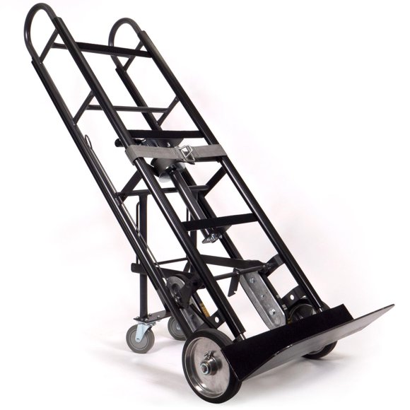 US Cargo Control Appliance Dolly with Stair Climber & Kickback Wheels, 1,200 LBS Capacity, Industrial Appliance Hand Truck with Single Auto Recoil Strap System, Heavy Duty Steel Hand Truck