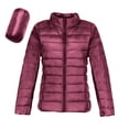 thumbnail image 6 of Women Lightweight Puffer Jacket Standing Collar Down Coat Solid Color Quilted Casual Feather Warm Outerwear, 6 of 6