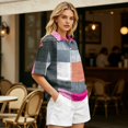 thumbnail image 4 of Sewkxo Polo à Manches Courtes pour Femmes, Col Oversize, T-Shirt à Enfiler Y2k, Décontracté, Ample, Mode Urbaine, Chandail de Rugby, Rose Vif P, 4 of 6