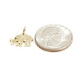 thumbnail image 3 of 14k yellow Gold tiny elephant Pendant charm unisex good luck fine jewelry 0.8g, 3 of 12