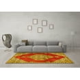 thumbnail image 3 of Ahgly Company Machine Washable Indoor Rectangle Medallion Yellow Traditional Area Rugs, 5' x 7', 3 of 4