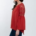 thumbnail image 5 of Elsie & Zoey Mckenna Lace Back Long Sleeve V-Neck Blouse for Women, 5 of 7