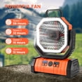 thumbnail image 3 of Ventilador de camping Odoland de 3000 mAh con linterna LED de 4 velocidades, color naranja, 3 of 7
