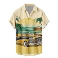 thumbnail image 1 of Camisas Para Hombre XXL Camisa hawaiana de manga corta para hombre, camisa con estampado 3D de solapa de primavera y verano, camiseta de moda (Khaki, S), 1 of 3