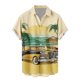 thumbnail image 1 of Camisas Para Hombre XXL Camisa hawaiana de manga corta para hombre, camisa con estampado 3D de solapa de primavera y verano, camiseta de moda (Khaki, 3XL), 1 of 3