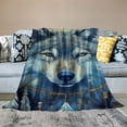 thumbnail image 2 of BCIIG Wolf Feathers Moon Warm Lightweight Blanket Soft Fleece Blankets All Seasons for Living Rooms Sofa Decor Cow Gifts Blanket 40x50in, 2 of 6