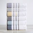 thumbnail image 2 of Great Bay Home Cotton Decorative Stripe Quick-Dry Towel Set  (6 Piece Set, Lavender / Grey), 2 of 7