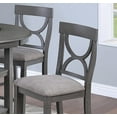 thumbnail image 5 of DeeHome Counter Height Dining Table w Storage Shelve 4x Chairs Padded Seat Unique Design Back 5pc Dining Set Gray Color, 5 of 9