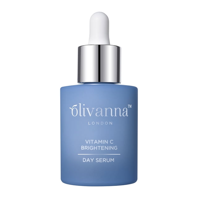 Olivanna Suero Diurno Iluminador de Vitamina C - Suero Facial con Ácido Hialurónico, Escualeno y Aciano - Mejora la Elasticidad de la Piel - 30 ml