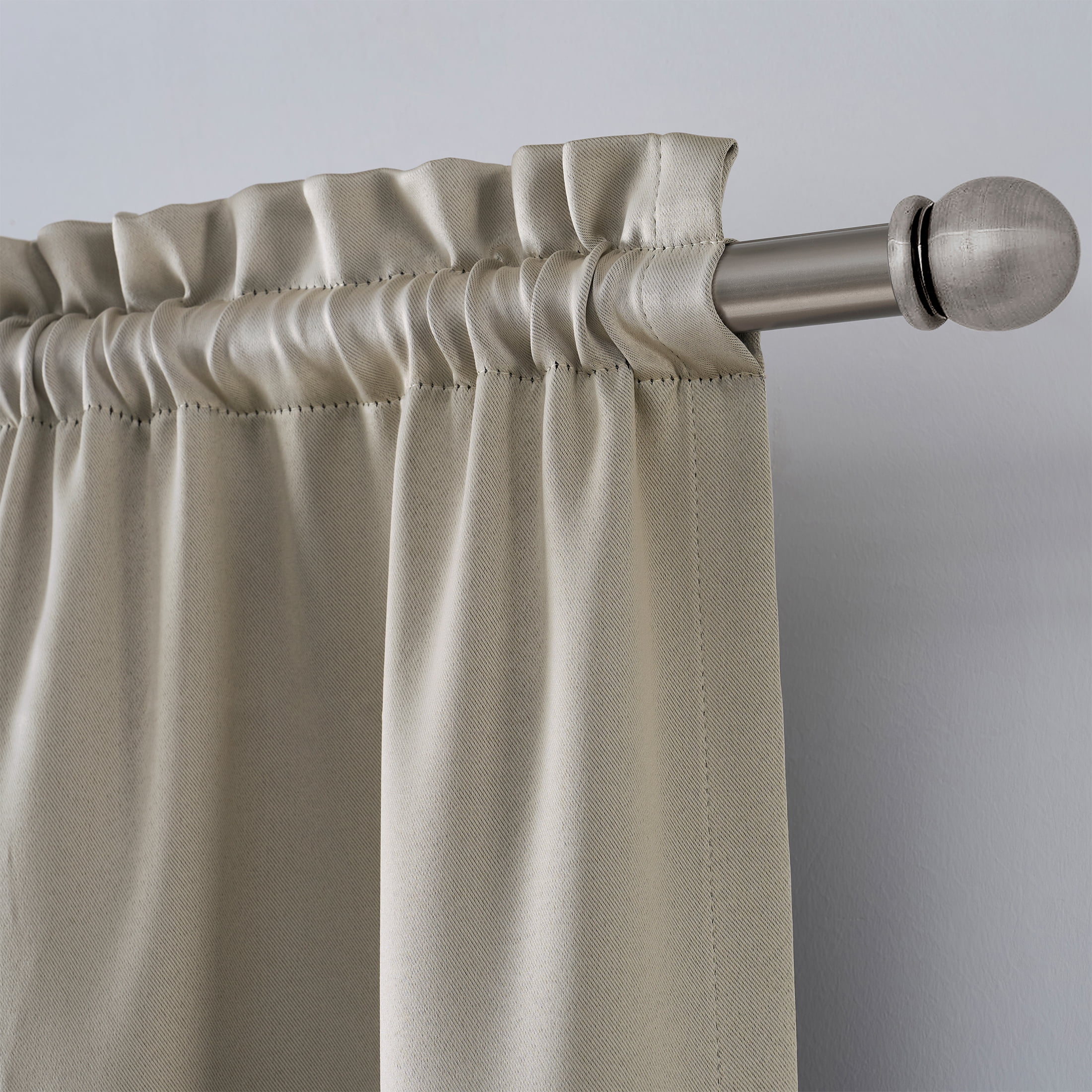 Mainstays Solid Blackout Curtain Panel Pair, Set of 2, Washed Stone, 30"W x95"L