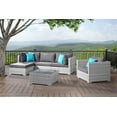 thumbnail image 4 of Velago Fresco Deluxe 6-Piece All-Weather Wicker Sectional Set, Light Grey, 4 of 6