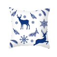 thumbnail image 3 of Funda de cojín navideña de 45 x 45 cm, diseño de Papá Noel y copos de nieve, decoración navideña para el hogar, regalos de Año Nuevo 2023, Navidad, 3 of 5