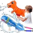 thumbnail image 1 of ZHAOCHENG Pistola de agua inflable portátil 2 en 1 con forma de dinosaurio y tiburón para piscina y playa, 1 of 5