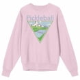 thumbnail image 3 of Pickleball Court Adult Pink Crew Neck Sweatshirt-XL, 3 of 5