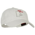 thumbnail image 5 of Rhode Island with Map Outline Embroidered Washed Cotton Cap - White OSFM, 5 of 5