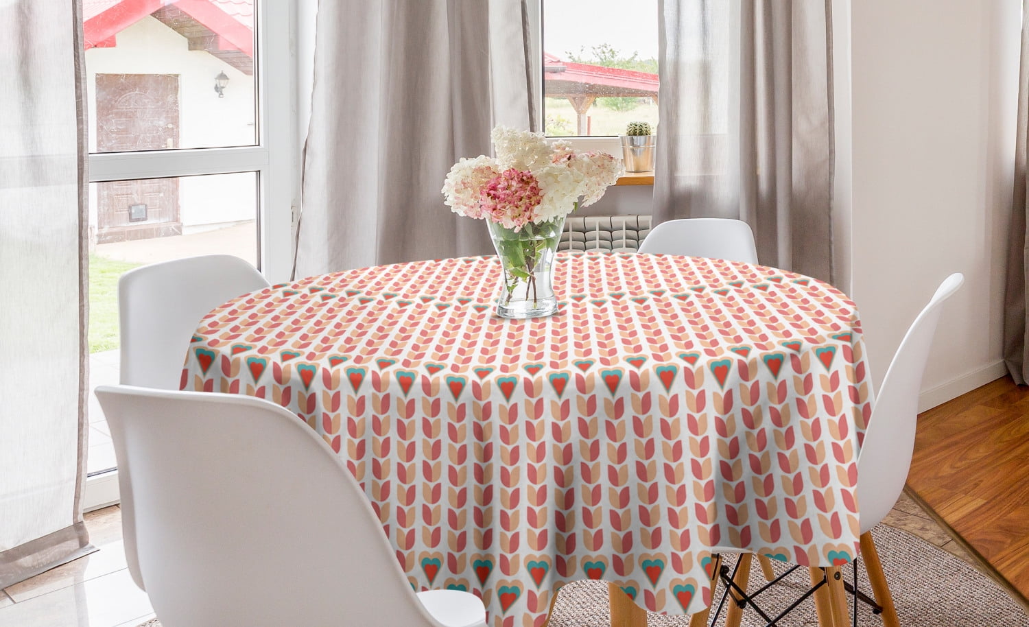Ambesonne Retro Pattern Tablecloth Table Cover for Dining Room Kitchen 