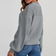 thumbnail image 5 of Vetsdori Sweaters for Women Fall and Winter Round Pullover Plain Soft Gray Soft Long Sleeve Womens Tops Warm, 5 of 5