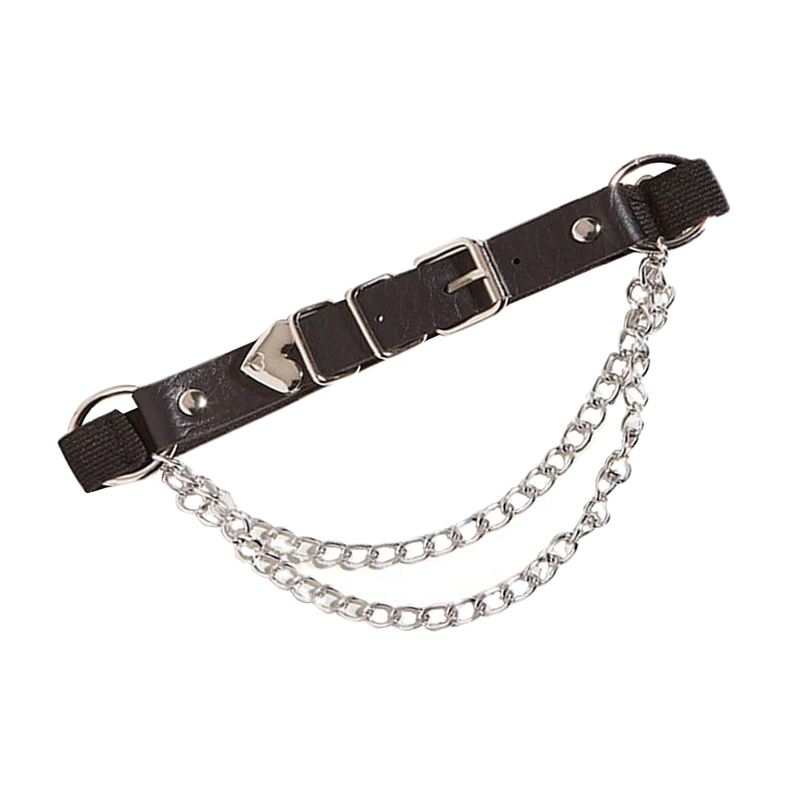 Women Gothic Faux Leg Garter Belt Thigh Rings Punk Band