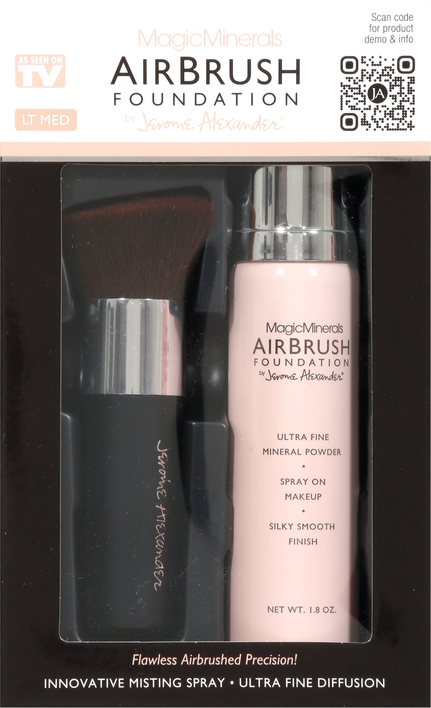 MagicMinerals AirBrush Foundation by Jerome Alexander – 2pc Set with  Airbrush Foundation and Kabuki Brush - Spray Makeup with Anti-aging  Ingredients