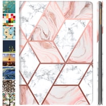 iPad Mini 5th Mini 4th Generation 7.9 Inch [ Mini 5 4 ] A2133 A1538 MK6K2LL/A MK6J2LL/A MK6L2LL/A MUQY2LL/A MUQW2LL/A Ultra Slim Printed Smart PU Leather Flip Folio Book Cover - Marble Pink