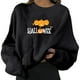 thumbnail image 3 of Sudaderas gráficas de Halloween para las mujeres de moda CREWNECK PODER FIT CASTOS Casual manga larga Lindo suéteres sueltos suéteres calabazas negras m Yinane Sudaderas, 3 of 6