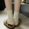 thumbnail image 3 of Calcetines de algodón absorbentes de sudor de otoño e invierno, calcetines apilados, serie crema para mujer, estilo a juego, etiqueta de tela, calcetines hasta la mitad de la pantorrilla,, 3 of 6