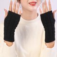 thumbnail image 3 of Guantes sin dedos calentadores de brazo de invierno calentadores de muñeca tejer guantes de invierno de medio dedo para mujer guantes de invierno calentador de punto corto guantes sin dedos, 3 of 5