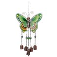 thumbnail image 1 of Campanas de Viento Pintadas de Vidrio y Hierro con Mariposa Grande, Campana de Tubo de Metal, Adornos Artesanales, Color Verde, 1 of 5