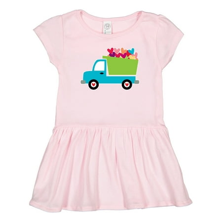 

Inktastic Valentine s Day Heart Truck Gift Toddler Girl Dress