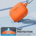 thumbnail image 4 of Funda de Silicona Naranja para AirPods 4 2024 con Cierre Magnético Llavero y Kit de Limpieza Compatible con USB-C, 4 of 7
