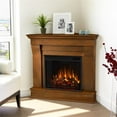 thumbnail image 2 of Bowery Hill Traditional Wood Chocolate Electric Corner Fireplace, 2 of 25