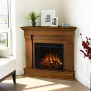 Real Flame Traditional Wood Chocolate Chateau Electric Corner Fireplace