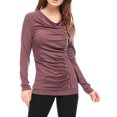 thumbnail image 1 of INSPIRE CHIC Haut Froncé à Col Bénitier pour Femme à Manches Longues avec Boutons Décoratifs pour Tenue Décontractée L Rouge, 1 of 6