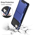 thumbnail image 5 of Dteck Wallet Case for Apple iPhone SE 2022 & 2020 / iPhone 7 / iPhone 8, Credit Card Holder ID Slot Pocket Dual Layer Protective Bumper Rugged TPU Rubber Armor Hard Shell Cover, Blue, 5 of 6