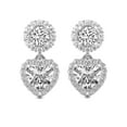 thumbnail image 3 of Diamond Double Halo Earring | 6 Ct IGI Certified Heart Shape Lab Grown Diamond Dangle | 18K White Gold | Sasha Double Halo Lab Diamond Earring | Prong Setting | FG-VS1-VS2 Quality | Friendly Diamonds, 3 of 5