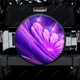 thumbnail image 1 of Purple And White Floral Pattern Polyester Universal Spare Wheel Tire Cover Wheel Covers for Trailer RV SUV Truck Camper, 1 of 5