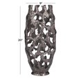 thumbnail image 3 of DecMode 20" Black Aluminum Metal Vase with Cut Out Designs, 3 of 9