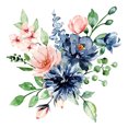 thumbnail image 3 of Dark Blue and Pink Flowers Wallpaper, 3 of 3