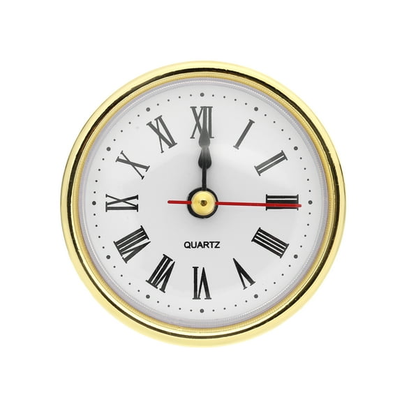 Uxcell 2-1/2 inch (65mm) Quartz Clock Insert, Roman Clock Fit 55mm/2.17 inch, Gold Tone