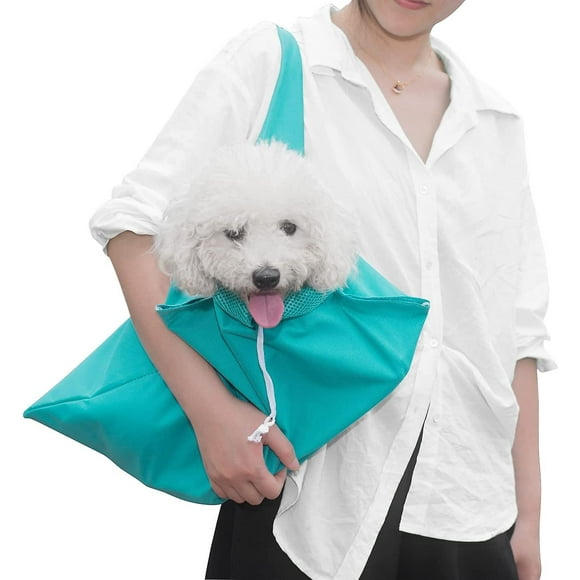 Dog And Cat Carrier Bag, Breathable For Carrying Small Pets Outdoors, Portable Shoulder Bags For Cleaning Nails, Hands-Free (Green) 53*37Cm
