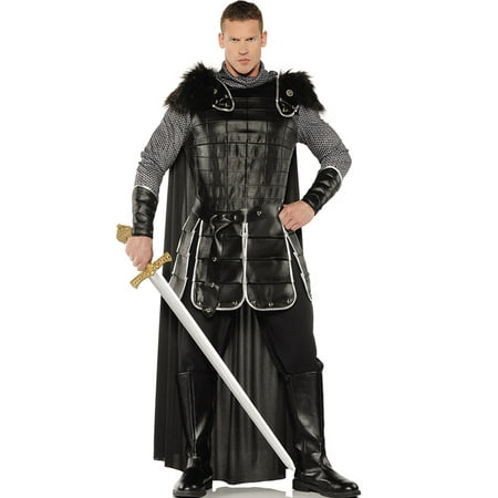 Warrior King Mens Medieval Renaissance Black Knight Halloween Costume