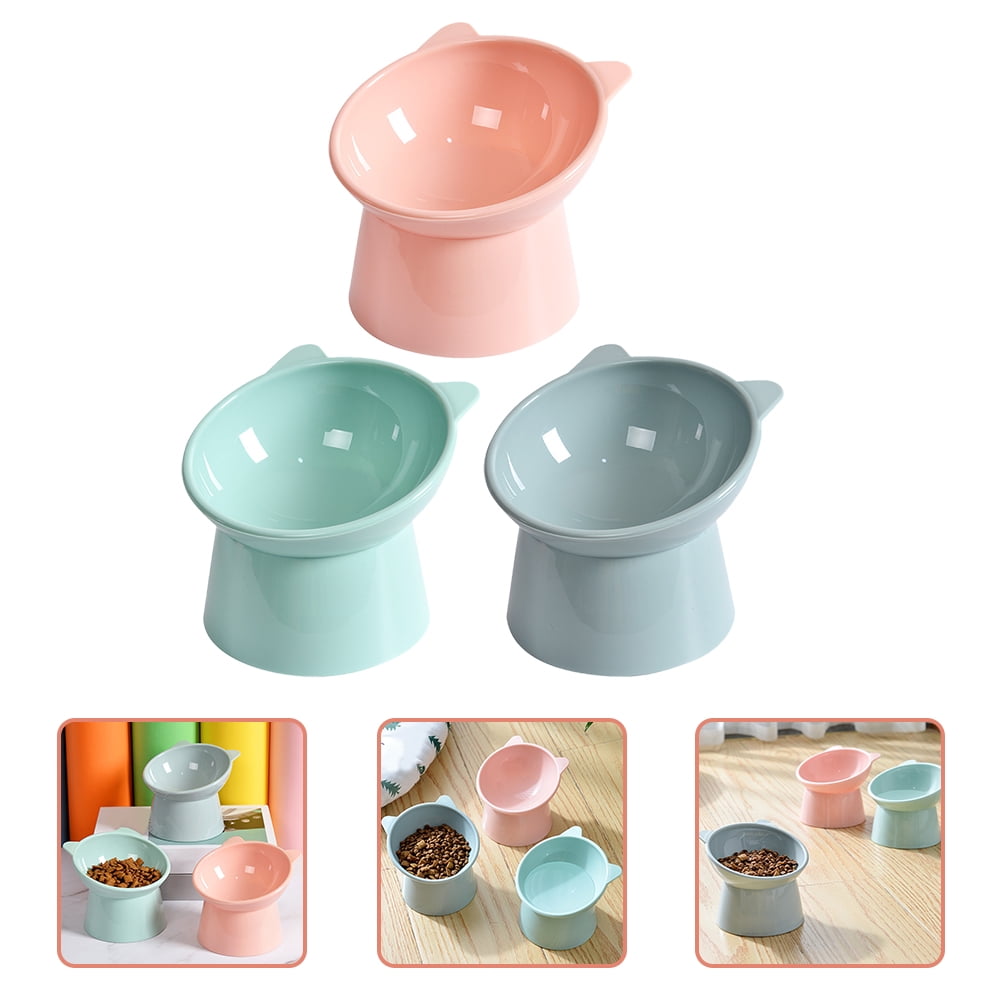 Cat Bowl Bowls Elevated Tilted Food Pet Raised Slow Feeder Dish Small Dog