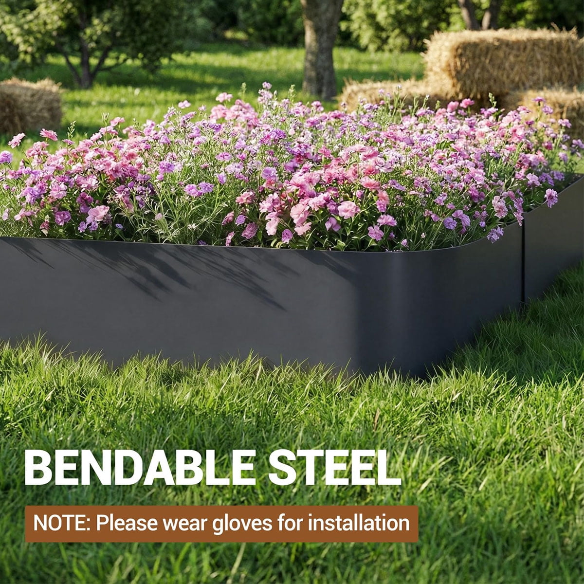 Danolapsi Galvanized Steel Landscape Edging, Metal Edging for Landscaping with Stakes, Bendable Garden Edging Border for Garden Lawn Flower Bed Yard Pathway Divider,5/8/10 pack